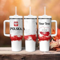 Personalized Polish National Flag Day Tumbler With Handle Polska White Eagle Grunge Style