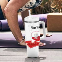 Personalized Polish National Flag Day Tumbler With Handle Polska White Eagle Grunge Style