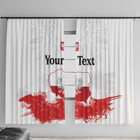 Personalized Polish National Flag Day Window Curtain Polska White Eagle Grunge Style