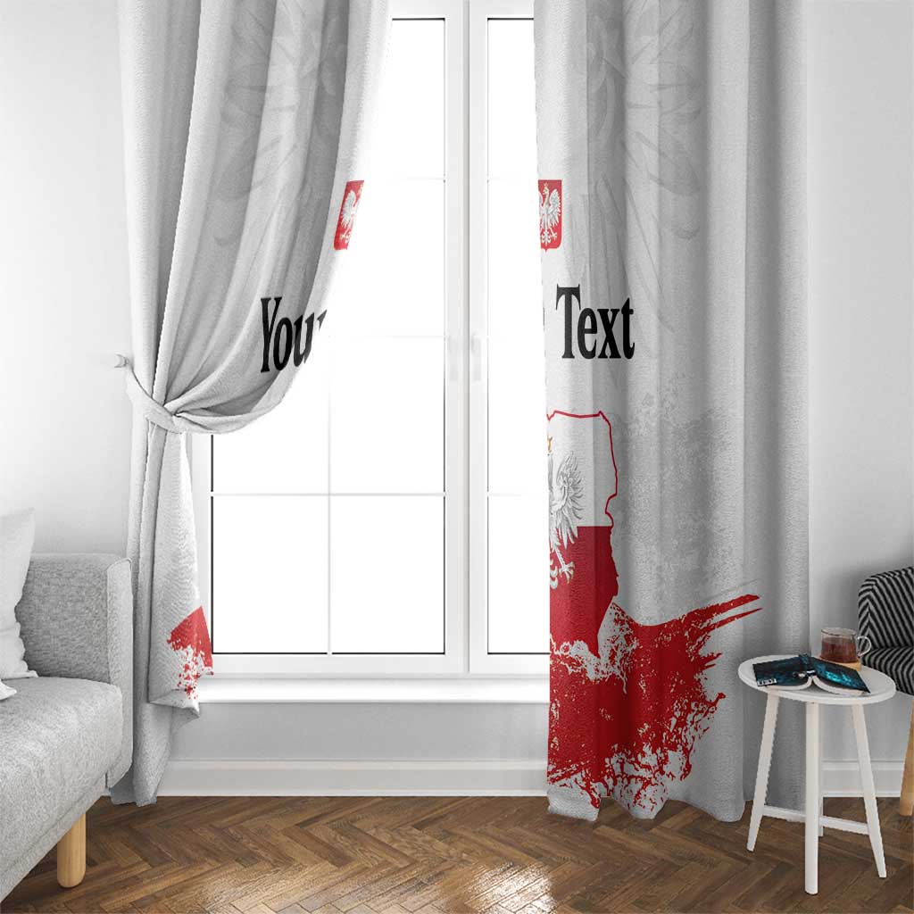 Personalized Polish National Flag Day Window Curtain Polska White Eagle Grunge Style