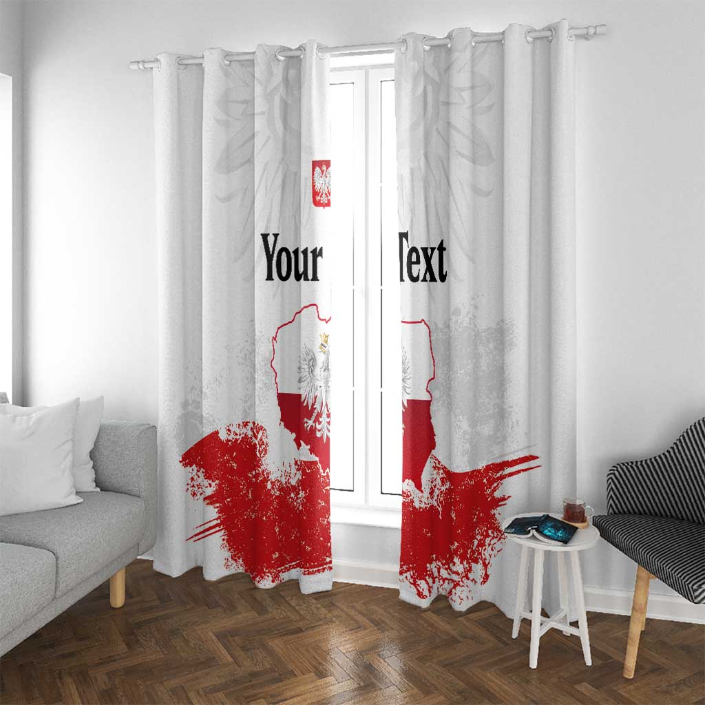 Personalized Polish National Flag Day Window Curtain Polska White Eagle Grunge Style