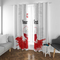 Personalized Polish National Flag Day Window Curtain Polska White Eagle Grunge Style