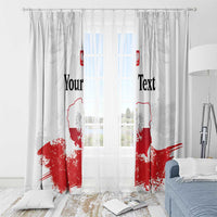 Personalized Polish National Flag Day Window Curtain Polska White Eagle Grunge Style