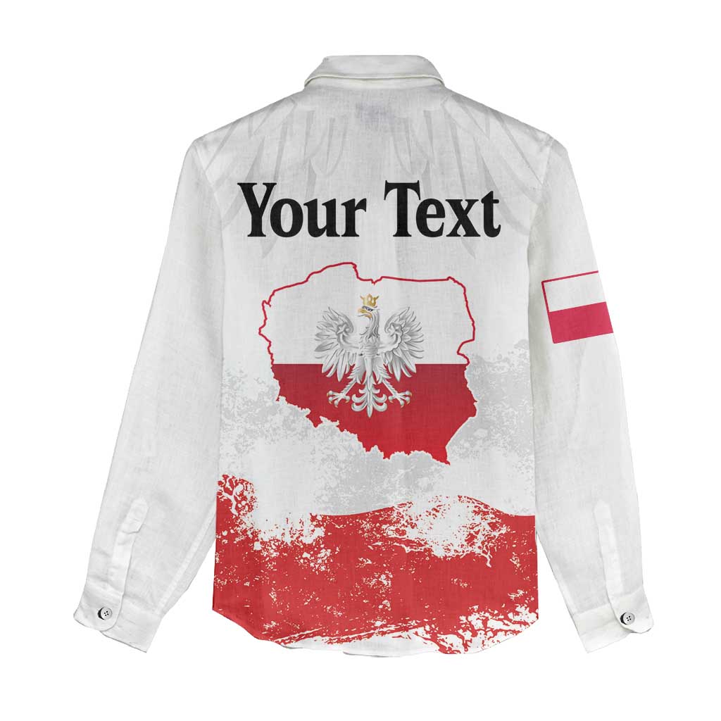Personalized Polish National Flag Day Women Casual Shirt Polska White Eagle Grunge Style