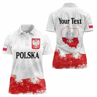 Personalized Polish National Flag Day Women Polo Shirt Polska White Eagle Grunge Style