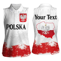 Personalized Polish National Flag Day Women Sleeveless Polo Shirt Polska White Eagle Grunge Style