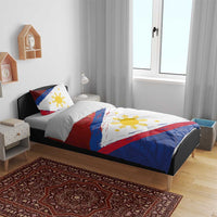 Philippines National Flag Day Bedding Set Polynesian and Yakan Tattoo Brush Style