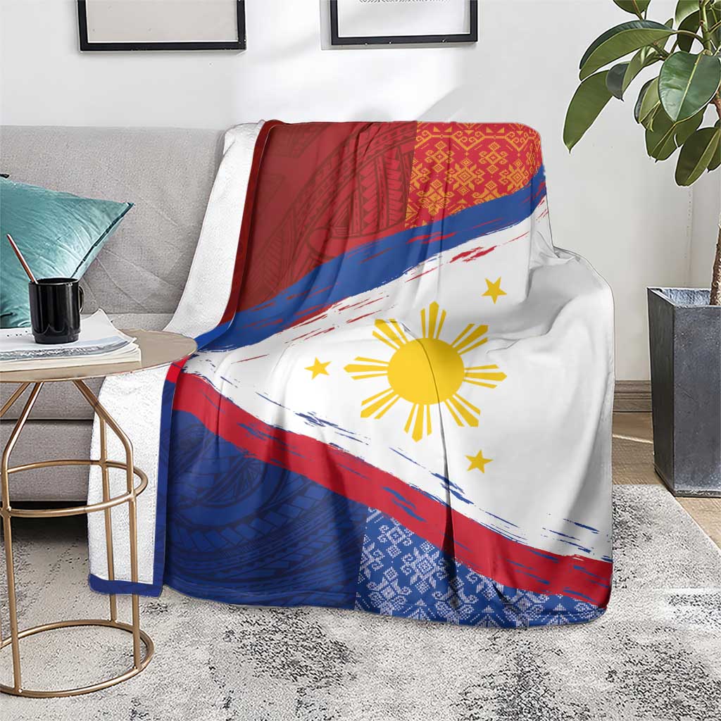 Philippines National Flag Day Blanket Polynesian and Yakan Tattoo Brush Style
