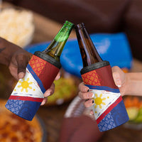 Philippines National Flag Day 4 in 1 Can Cooler Tumbler Polynesian and Yakan Tattoo Brush Style