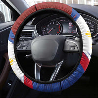 Philippines National Flag Day Steering Wheel Cover Polynesian and Yakan Tattoo Brush Style