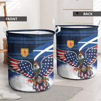 Scottish-American Heritage Month Laundry Basket USA Eagle with Scottish Traditional Costume