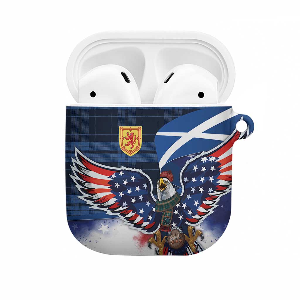 Scottish-American Heritage Month AirPods Case USA Eagle with Scottish Traditional Costume