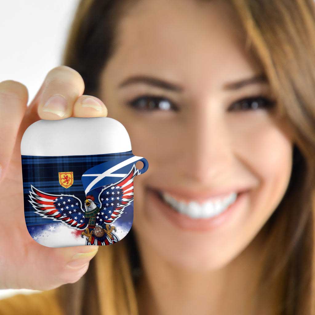 Scottish-American Heritage Month AirPods Case USA Eagle with Scottish Traditional Costume