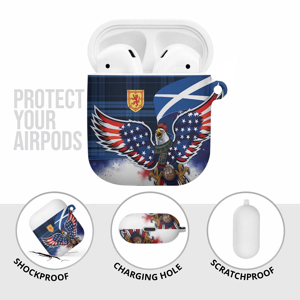 Scottish-American Heritage Month AirPods Case USA Eagle with Scottish Traditional Costume