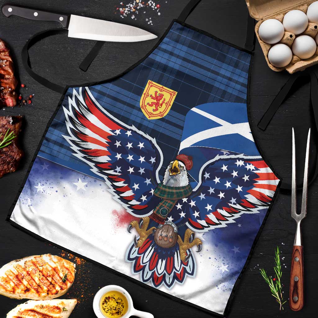 Scottish-American Heritage Month Apron USA Eagle with Scottish Traditional Costume