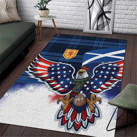 Scottish-American Heritage Month Area Rug USA Eagle with Scottish Traditional Costume