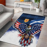 Scottish-American Heritage Month Area Rug USA Eagle with Scottish Traditional Costume