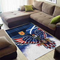 Scottish-American Heritage Month Area Rug USA Eagle with Scottish Traditional Costume