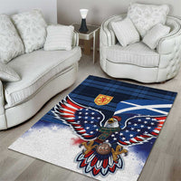 Scottish-American Heritage Month Area Rug USA Eagle with Scottish Traditional Costume