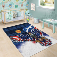 Scottish-American Heritage Month Area Rug USA Eagle with Scottish Traditional Costume