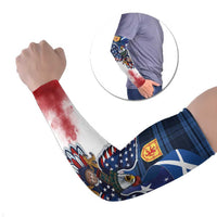 Scottish-American Heritage Month Arm Sleeves USA Eagle with Scottish Traditional Costume