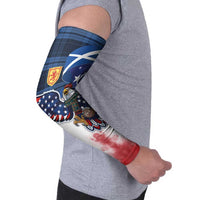 Scottish-American Heritage Month Arm Sleeves USA Eagle with Scottish Traditional Costume