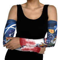 Scottish-American Heritage Month Arm Sleeves USA Eagle with Scottish Traditional Costume