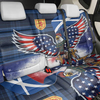 Scottish-American Heritage Month Back Car Seat Cover USA Eagle with Scottish Traditional Costume