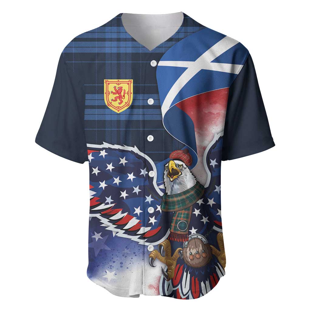 Scottish-American Heritage Month Baseball Jersey USA Eagle with Scottish Traditional Costume