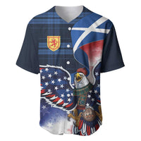 Scottish-American Heritage Month Baseball Jersey USA Eagle with Scottish Traditional Costume