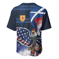 Scottish-American Heritage Month Baseball Jersey USA Eagle with Scottish Traditional Costume