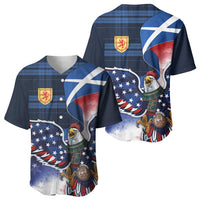 Scottish-American Heritage Month Baseball Jersey USA Eagle with Scottish Traditional Costume