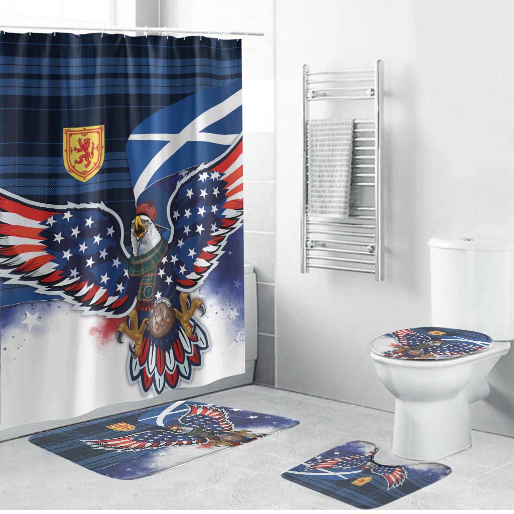 Scottish-American Heritage Month Bathroom Set USA Eagle with Scottish Traditional Costume