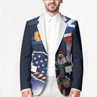 Scottish-American Heritage Month Blazer USA Eagle with Scottish Traditional Costume