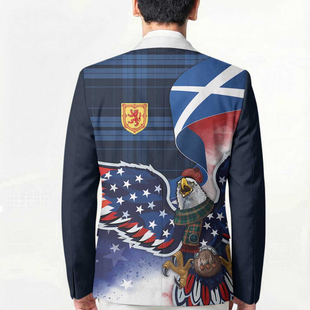 Scottish-American Heritage Month Blazer USA Eagle with Scottish Traditional Costume