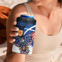 Scottish-American Heritage Month 4 in 1 Can Cooler Tumbler USA Eagle with Scottish Traditional Costume