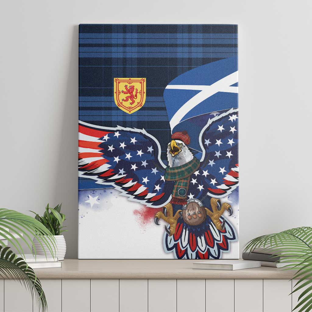 Scottish-American Heritage Month Canvas Wall Art USA Eagle with Scottish Traditional Costume