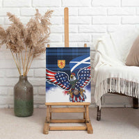 Scottish-American Heritage Month Canvas Wall Art USA Eagle with Scottish Traditional Costume