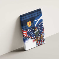 Scottish-American Heritage Month Canvas Wall Art USA Eagle with Scottish Traditional Costume