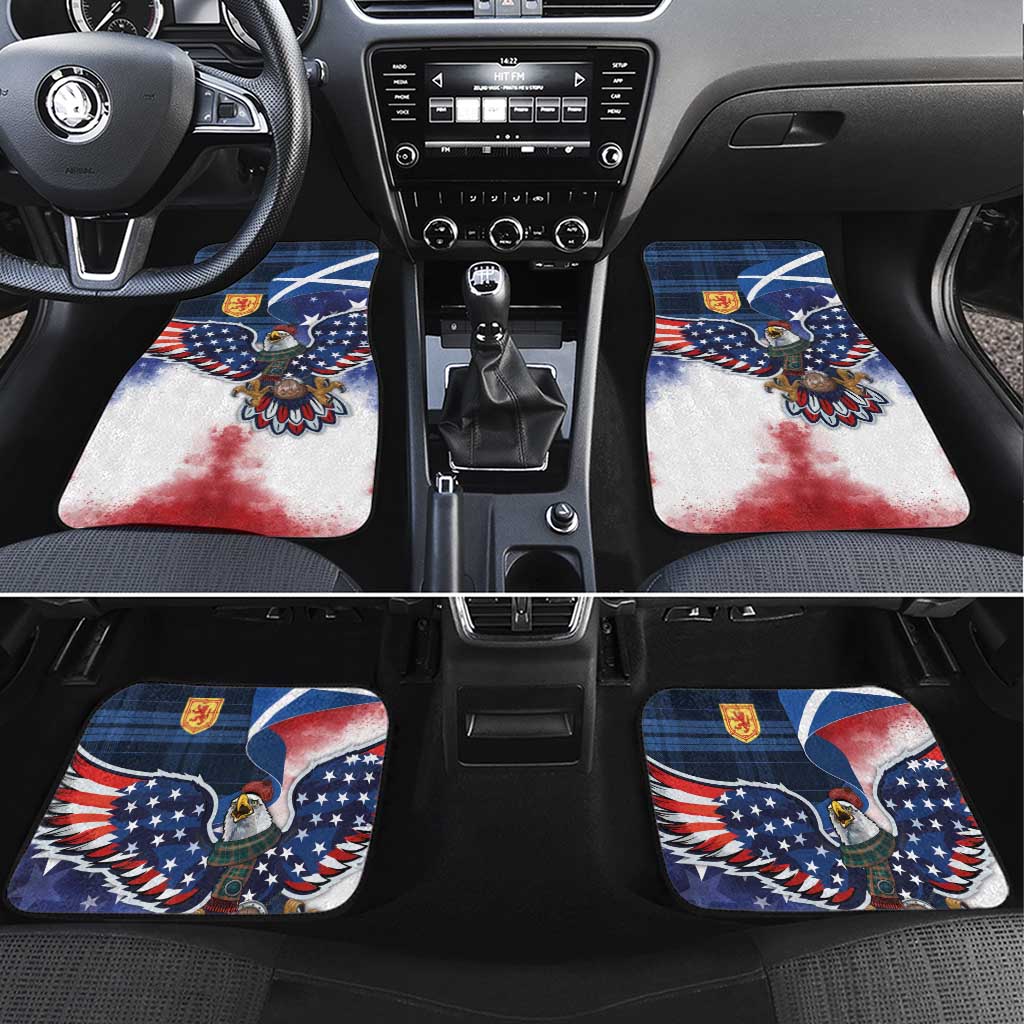 Scottish-American Heritage Month Car Mats USA Eagle with Scottish Traditional Costume