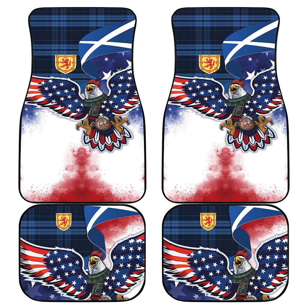 Scottish-American Heritage Month Car Mats USA Eagle with Scottish Traditional Costume