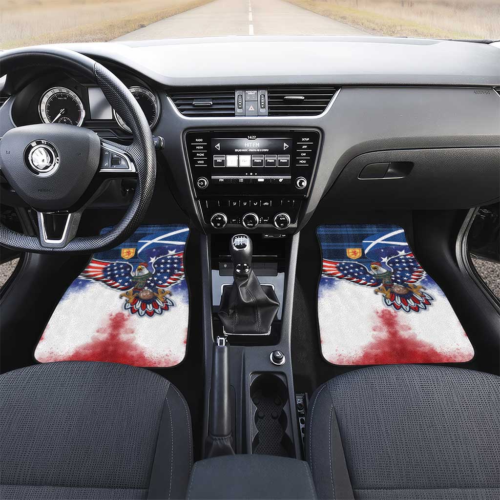 Scottish-American Heritage Month Car Mats USA Eagle with Scottish Traditional Costume