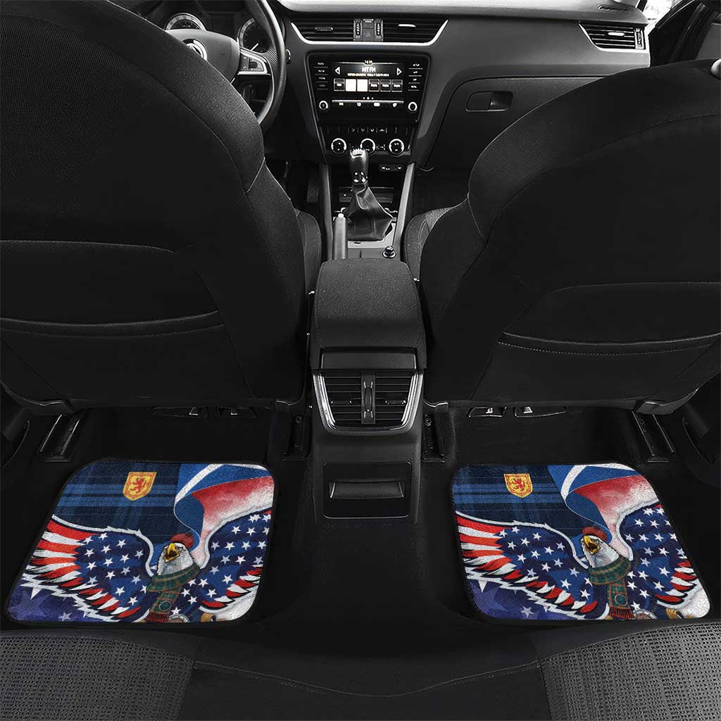 Scottish-American Heritage Month Car Mats USA Eagle with Scottish Traditional Costume