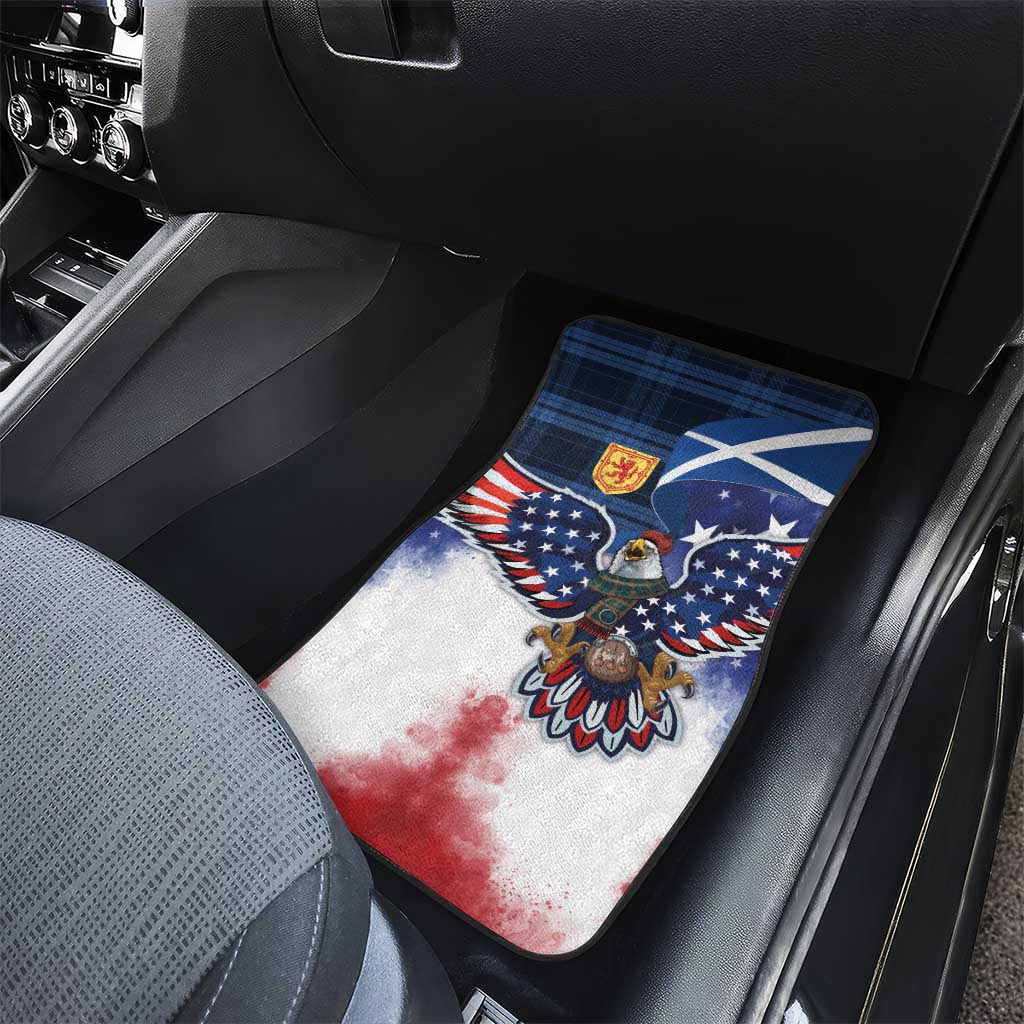 Scottish-American Heritage Month Car Mats USA Eagle with Scottish Traditional Costume