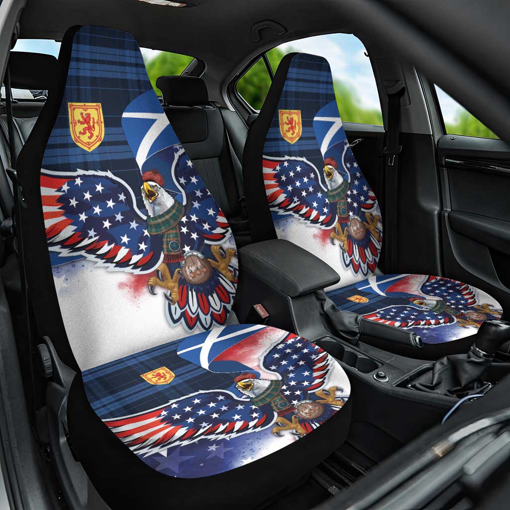 Scottish-American Heritage Month Car Seat Cover USA Eagle with Scottish Traditional Costume
