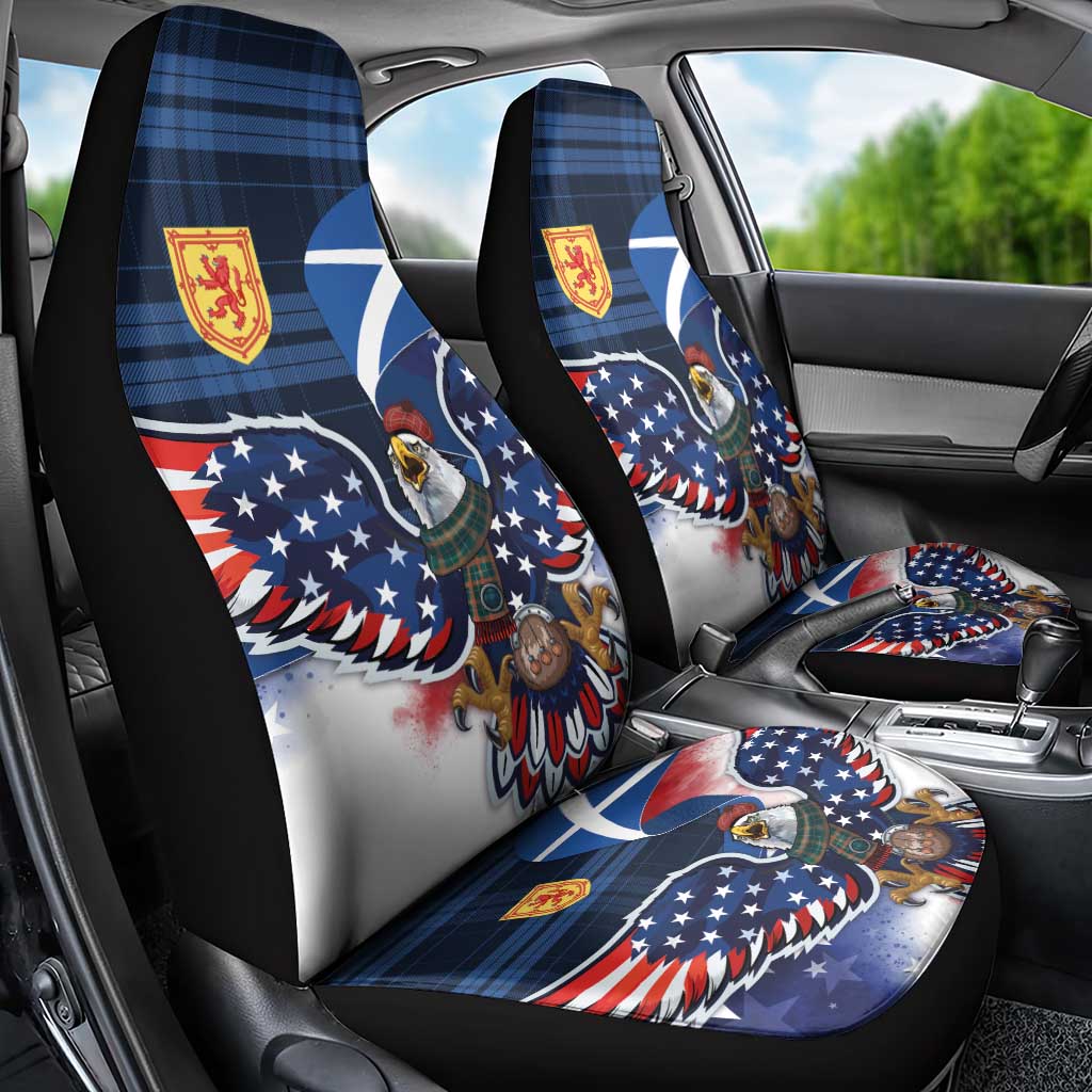 Scottish-American Heritage Month Car Seat Cover USA Eagle with Scottish Traditional Costume