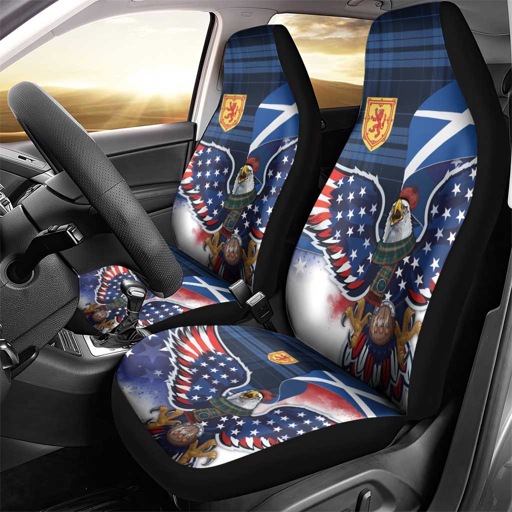 Scottish-American Heritage Month Car Seat Cover USA Eagle with Scottish Traditional Costume