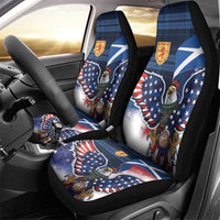 Scottish-American Heritage Month Car Seat Cover USA Eagle with Scottish Traditional Costume