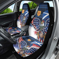 Scottish-American Heritage Month Car Seat Cover USA Eagle with Scottish Traditional Costume