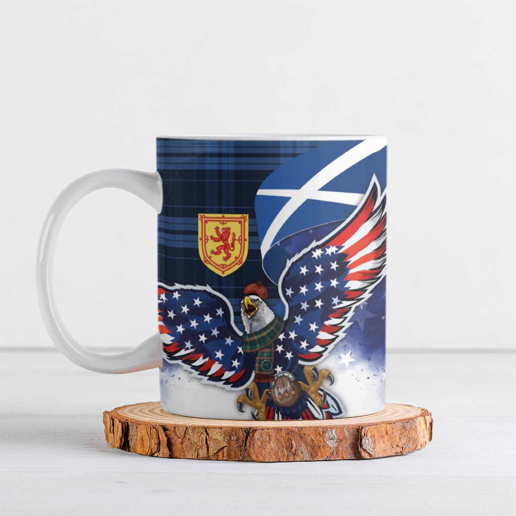 Scottish-American Heritage Month Ceramic Mug USA Eagle with Scottish Traditional Costume